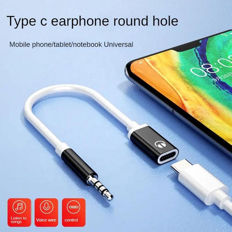 Type C naar 3,5 mm hoofdtelefoon autoradio snoer hoofdtelefoon Aux-kabel converter Type-C converter oortelefoonadapter 3,5 mm mannelijk naar Type-C