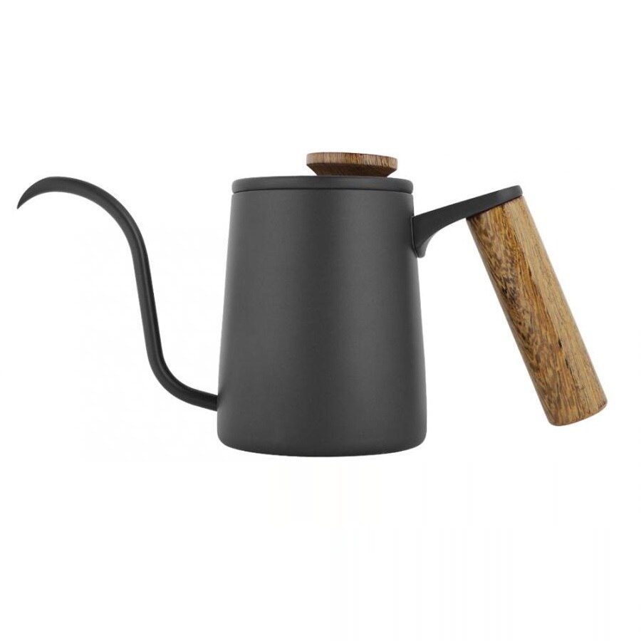 650 ML Koffiekoker Zwanenhals Uitloop Handvat Roestvrijstalen Precieze Thee Thuis Brouwen Druppelpot(Zwart