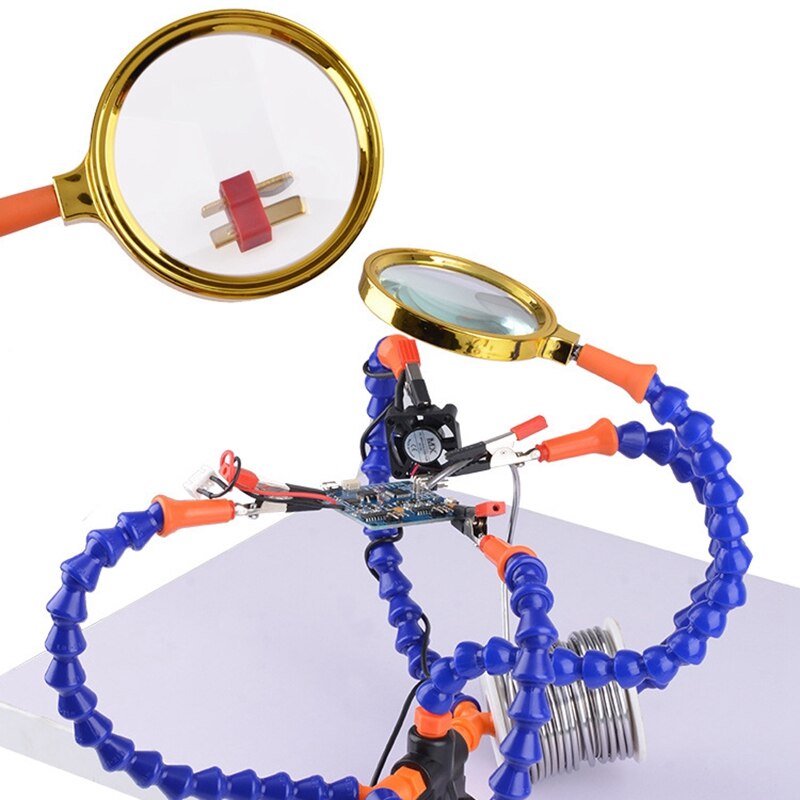 Table Clamp Soldering Helping Hand Third Hand Tool Soldering Station USB Illuminated Magnifier Welding Repair Tool