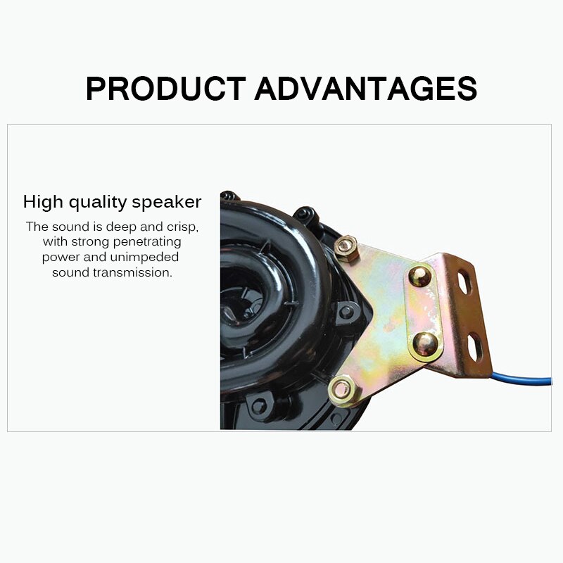 AOZBZ 300DB 12V 24V Black Electric Snail Horn Air Horn Raging Sound Car Styling Loud For Car Motorcycle Truck Boat Durable