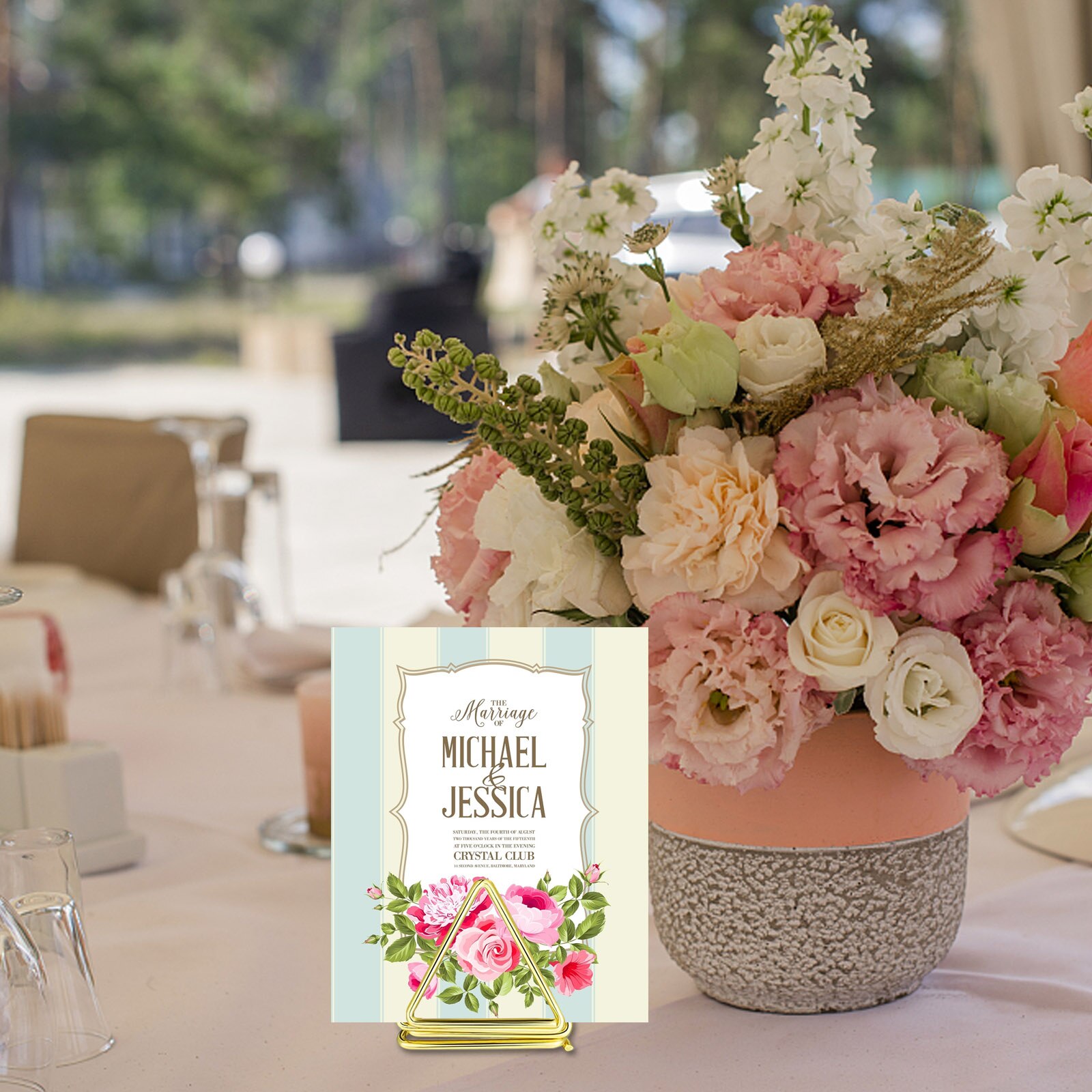 10/24 stk metallisk måke bordkort bord nummer stativer til bilder matte skilt notat notat bord kort vise holder bryllup rekvisita