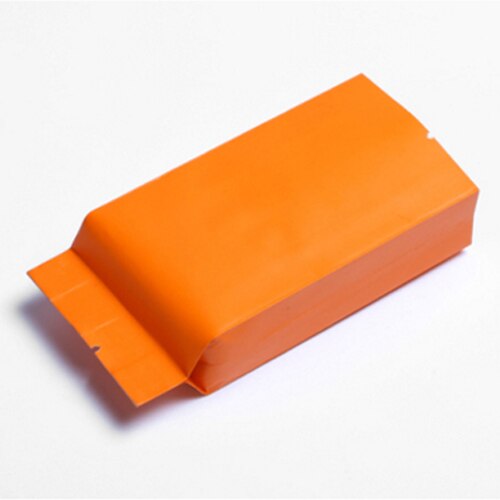 Bolsas de té de aluminio grueso con sello térmico al vacío, bolsas de envasado de alimentos, café, té, bolsa de lámina de Mylar, 100 unids/lote: Naranja