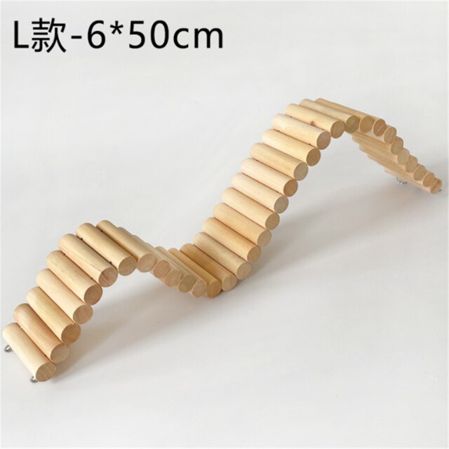 Foldable Woven Grass Rabbit Nests Pet Hamster Guinea Pig Cage House Chew Toy Breathable Summer Straw Small Animal Grass Nest: L Hamster Bridge