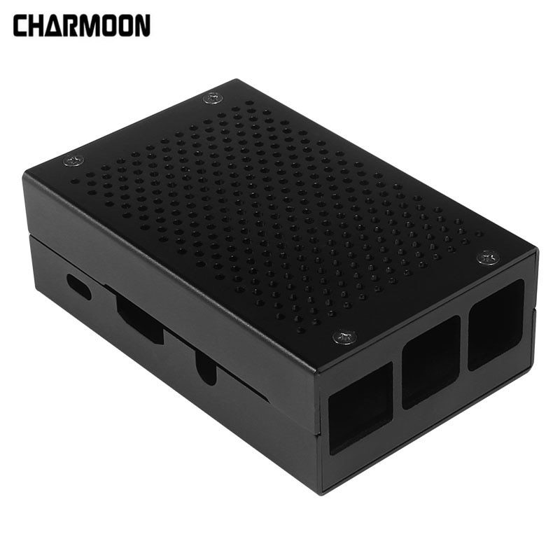 Voor Raspberry Pi 3 Case Zwarte Aluminium Behuizing Case Met 5 V/2.5A Voeding Met Koellichaam Metalen cas Kit