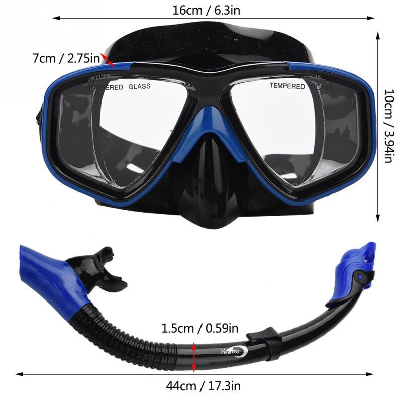 Yon sub dykning maske snorkel anti-tåge beskyttelsesbriller briller sæt svømmeudstyr snorkel åndedrætsrør øjenbeskytter