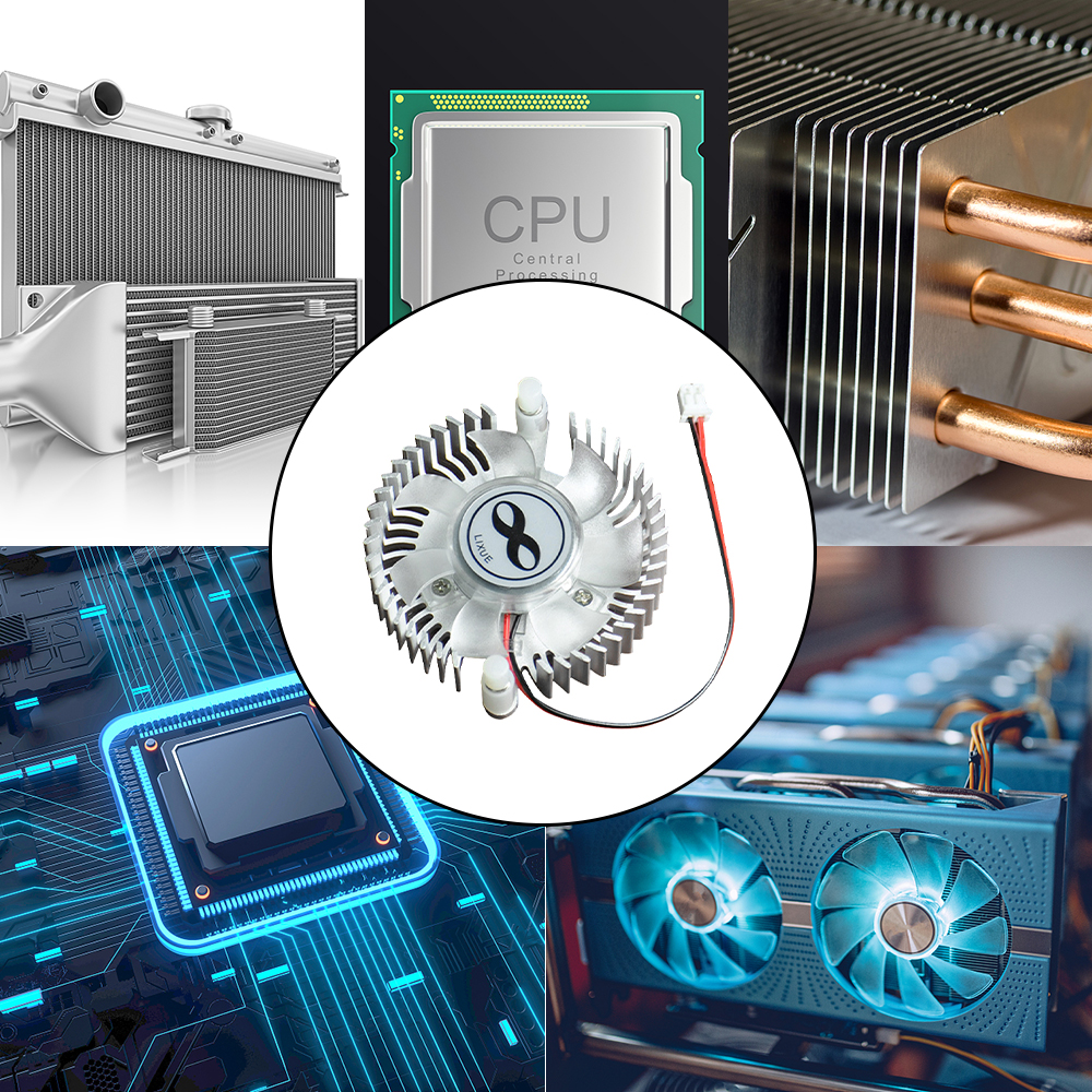 DC 5V 12V Aluminum Alloy Heatsink with Fan High Power Led Heat Dissipation Fan for DIY Desktop PC 5W 10W Cooling Cooler