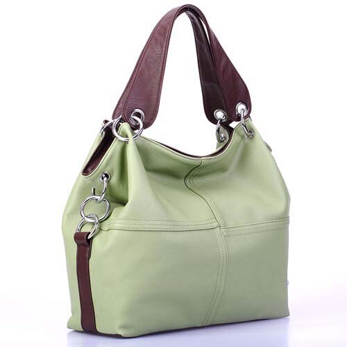 Women Versatile Handbag Soft PU Leather bags Zipper messenger bag/ Splice grafting Vintage Shoulder Crossbody Bag for women: Green