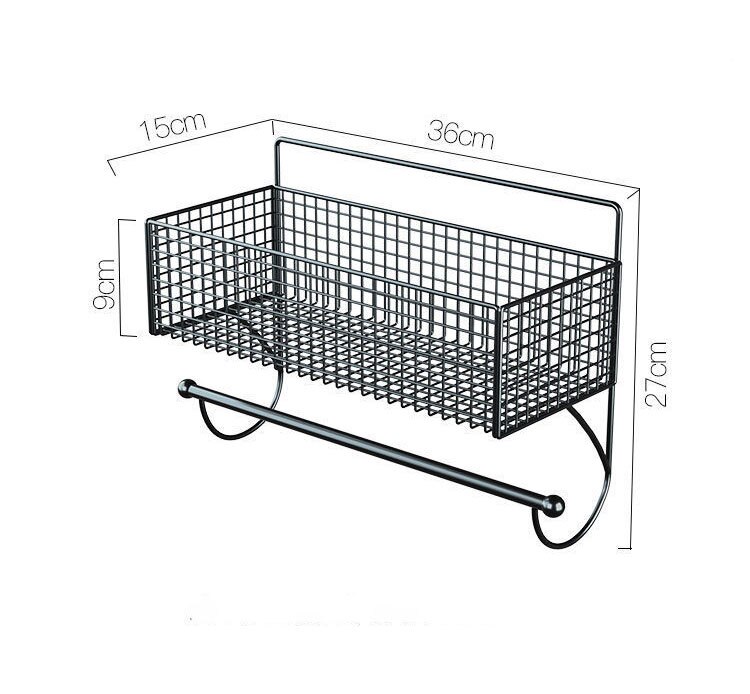 Bathroom Storage Racks Iron Metal Toilet rack washstand free punching wall hanging wall storage rack light luxury basket Gold