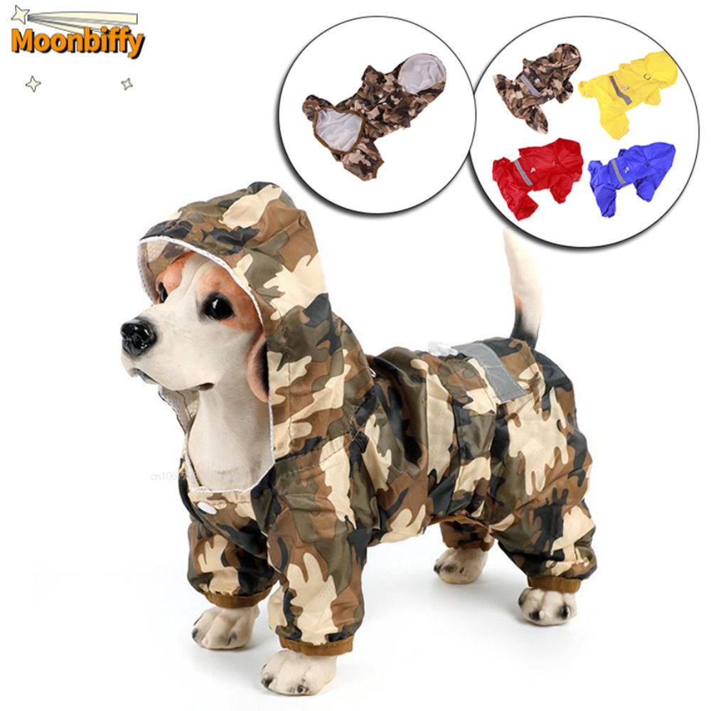 Casual cão de estimação casaco de chuva filhote de cachorro roupas gato capa de chuva jaqueta impermeável ao ar livre capuz vestuário macacão suprimentos para animais de estimação chien