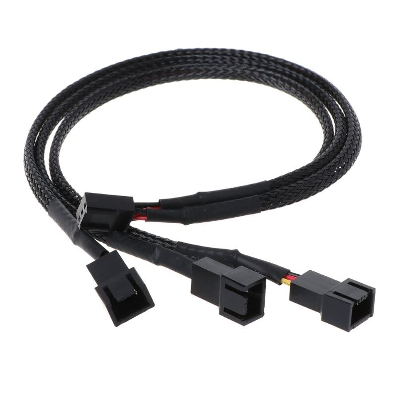 12V 30CM 3Pin Fan PWM 1 to 3 Way Power Supply Extension Cable Y Splitter Port Multiplier PC Computer Cooling 22AWG Wire