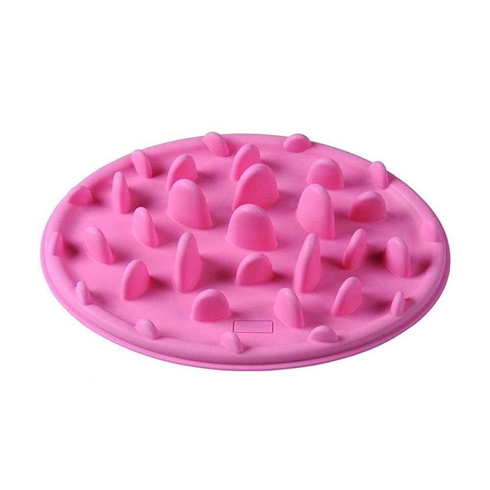 Pet Dog Feeding Bowl Silicone Puppy Slow Down Eating Feeder Dish For Dogs Supplies: Pink