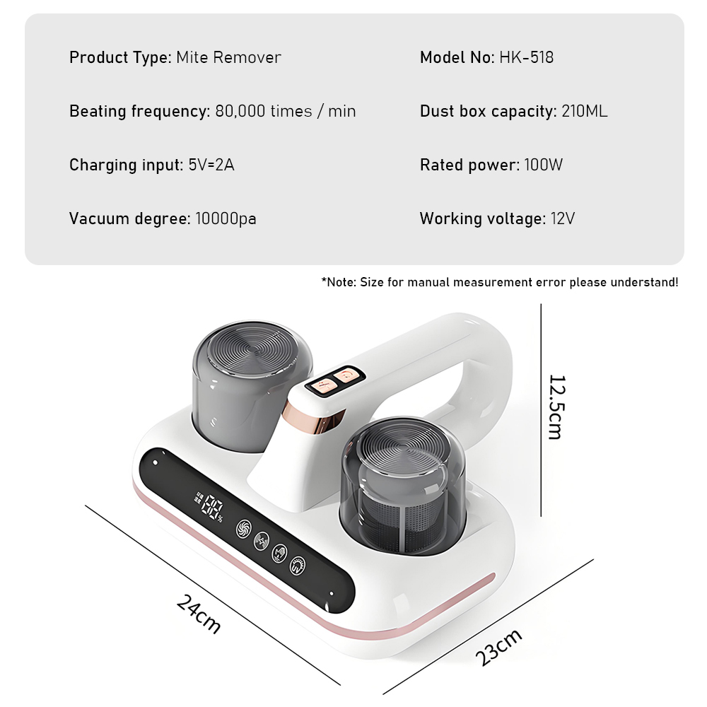 Handheld Mini Mite Remover UV Germicidal Dust Collector Vacuum Cleaner Cordless Electric Sofa Mite Removal Apparatus