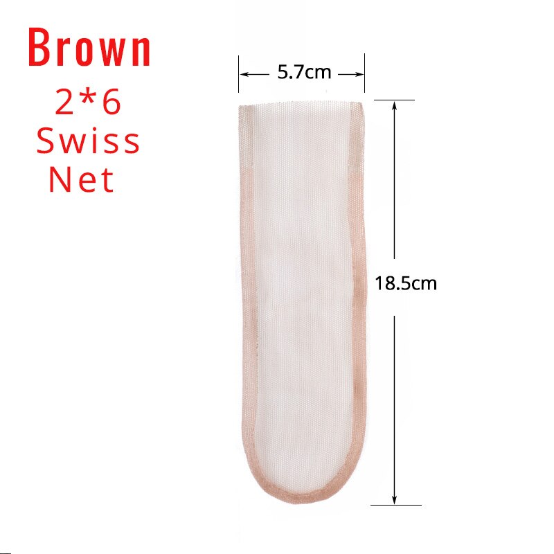 Nunify 1 Stks/partij Goedkope Hd Kant Voor Pruik Maken Diy Pruik Maken Accessoires Haar Tools Zwitserse Kant Haar Netto 4pcs Houten Pruik Naald: brown 2x6