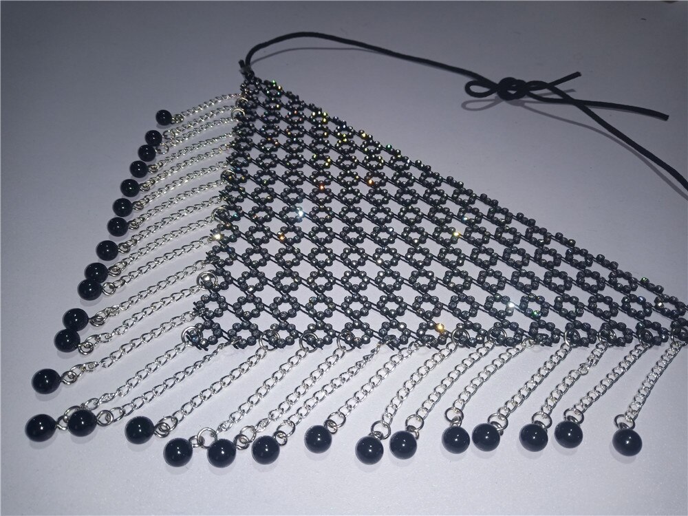 Belly Dance Face Veil Accessories Costume Bellydance Party Night Club Shining Jewelry Belly Dance Tassel Rhinestone Veil: Black