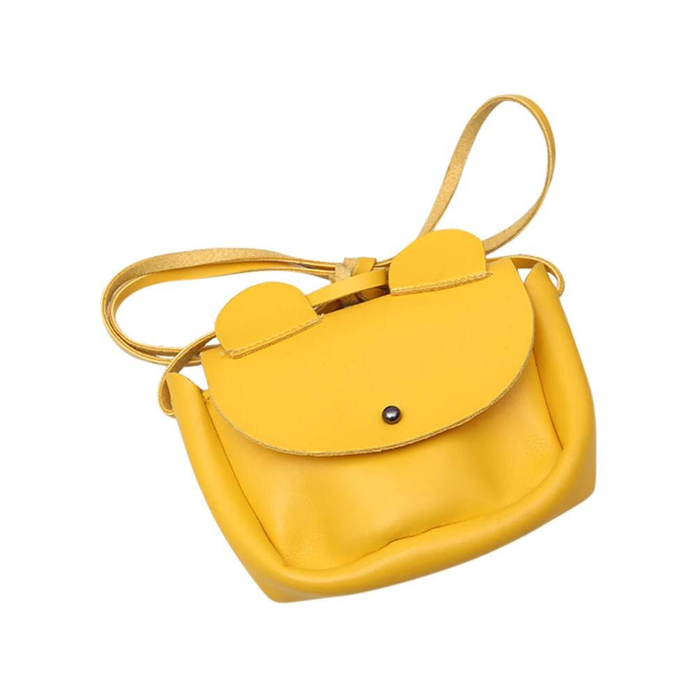 bandolera de piel sintética con orejas de dibujos animados bolso de hombro para niñas: Amarillo