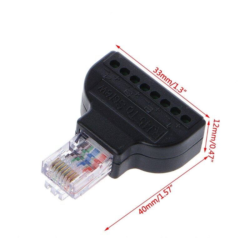 RJ45 Ethernet macho a 8 Pin AV Terminal tornillo a... – Grandado