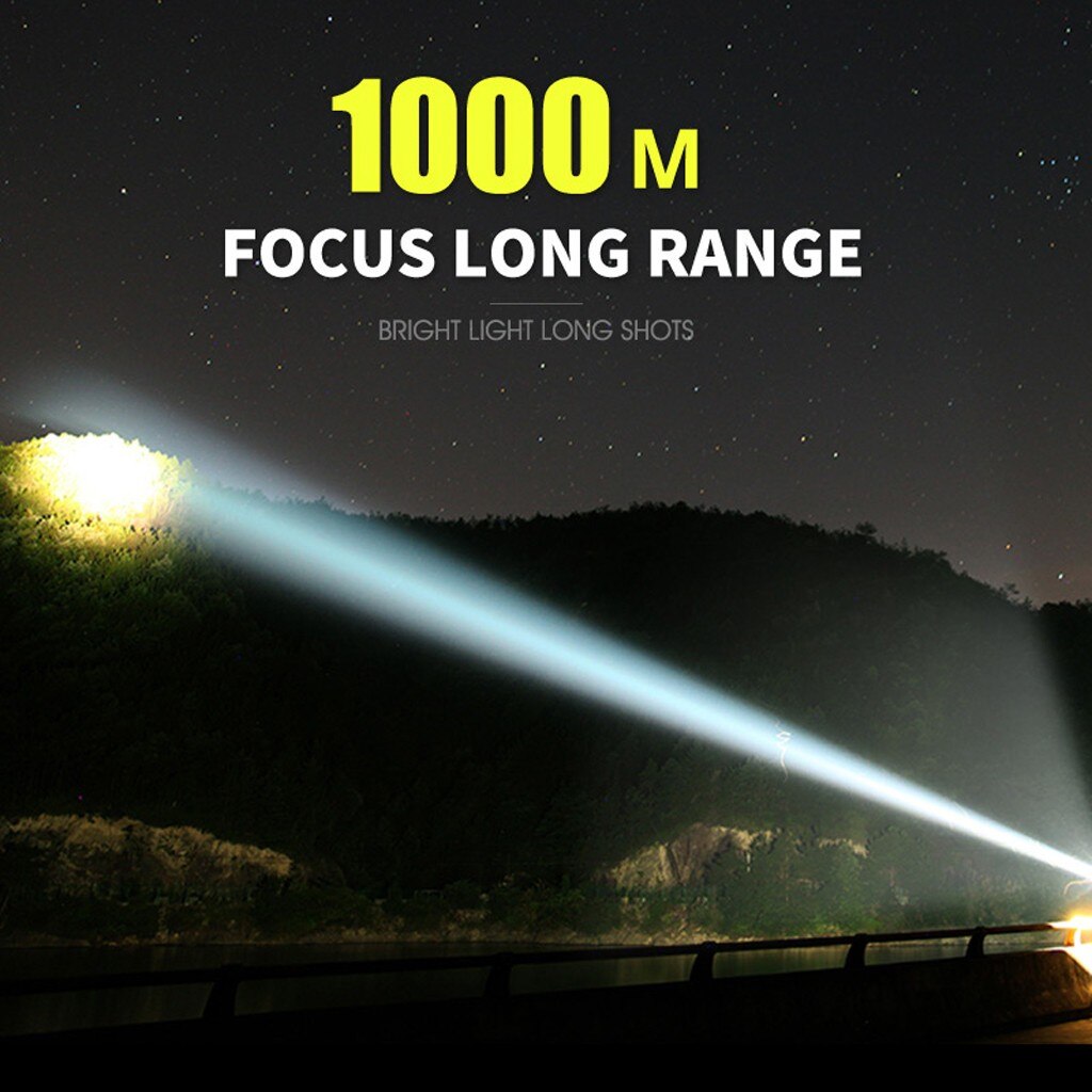 High Power LED Flashlight XHP 70.2 Lamp Bead Ultra Bright Flash Lights 3 Modes 26650 18650 USB Rechargeable Zoom Torch