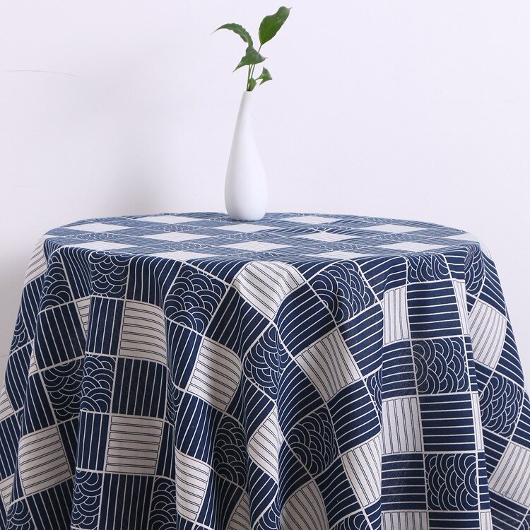 150 cmx 100cm bomull og lin stoff duk gardin stoff rutete sofahandmadefabric diy klær sy 101: Tibetansk blått rutenett