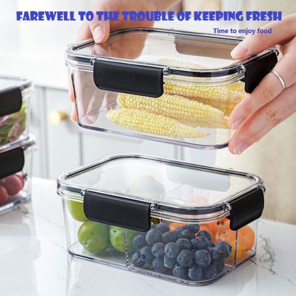 Multi function refrigerator sealed storage box, can be divided, with transparent cover, fresh fruits and vegetables