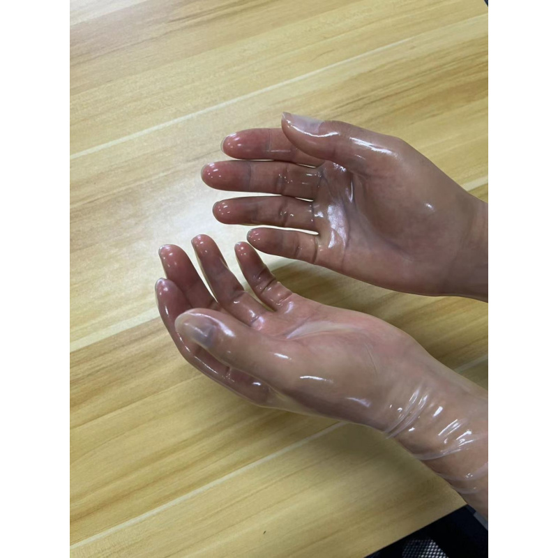 Transparente, ultradünne Latexhandschuhe in mittlerer Länge