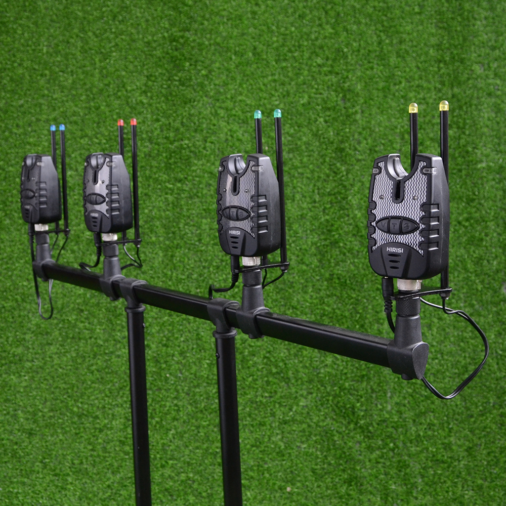Hirisi-barra de oreja para pesca de carpa, alarmas de mordida con luz LED, aparejos de pesca de 4 colores