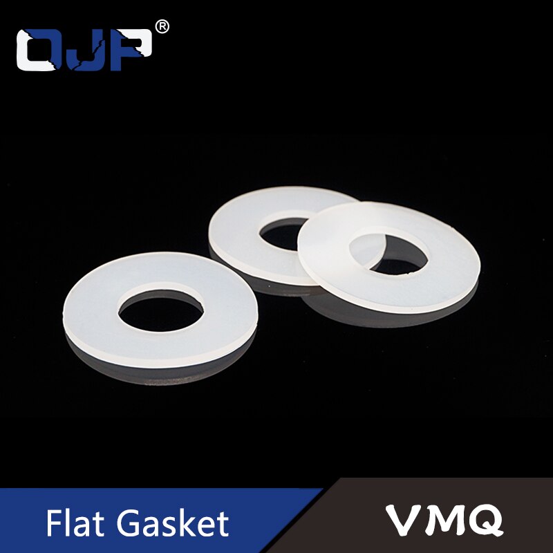 White translucent silicone flat gasket 20*44*2mm Silicone Rubber VMQ O-ring Washer Elasticity temperature resistance