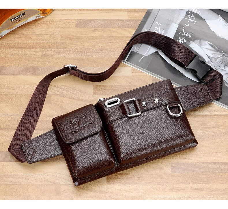 Ag bolsa de peito unissex, nova bolsa de ombro único multifuncional com grande capacidade para homens e mulheres sacos de sacos: brown small size