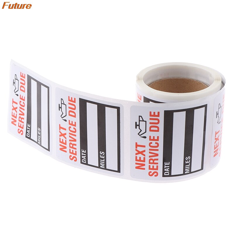 "NEXT SERVICE DUE" 100pcs Per Roll Of Oil Change Maintenance Service Reminder Window Adhesive Label Car Sticker