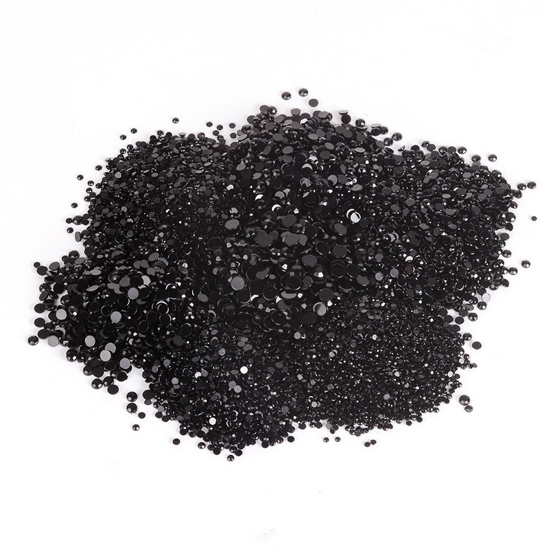 1000 pcs Mixed Size Black Crystal AB Rhinestones Nail Art Rhinestones Voor Nagels 3D Nail Art Decoraties Manicure Accessoires: Black