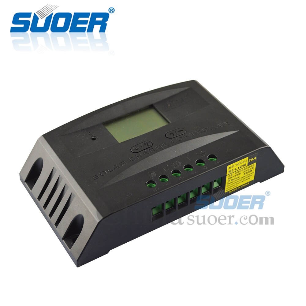 Suoer【PWM Lading Controller】 12V 24V 30A Intelligente Handleiding PWM Solar Laadregelaar Solar Panel System Controller (ST-L1230)