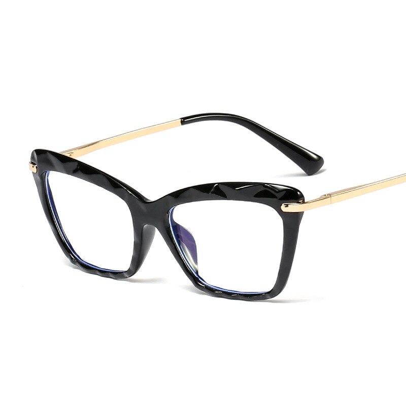 Blue Light Blocking Glasses Oversized Cat Eye Glasses Frame Crystal Woman Transparent Eyewears Clear Femme: C4