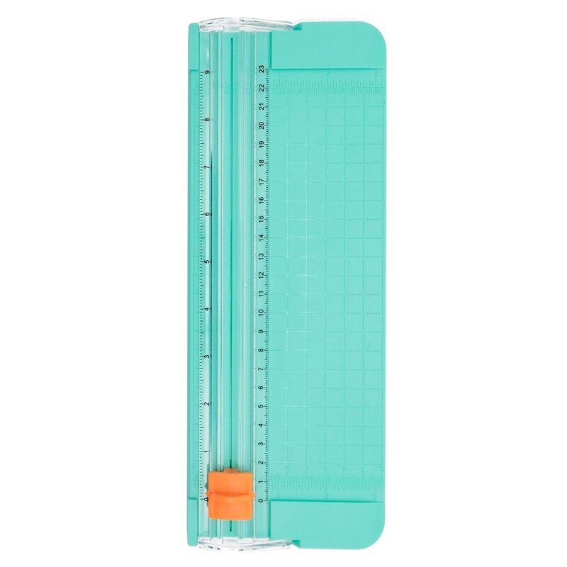 Kleine papiersnijder papiersnijder, 12-in-1 roterende met verlengde vouwliniaal, antislip papiertrimmer met rechte, golven, geperforeerde en vouwbladen voor het maken van fotoplakboek