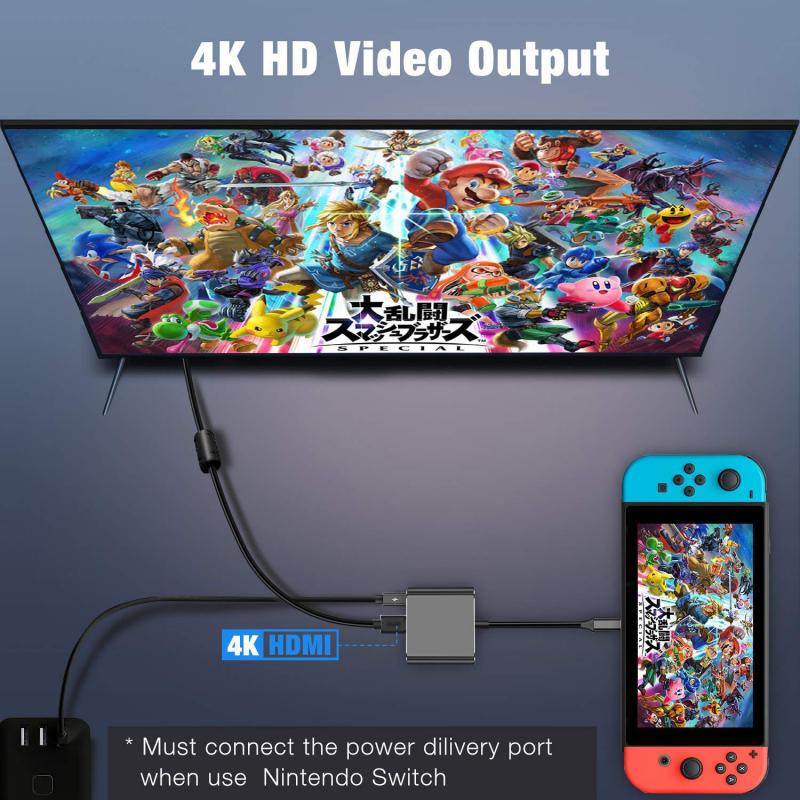 USB-C to HDMI Adapter - 4K HDMI, USB 3.0, Type-C PD - for MacBook Pro, Phone