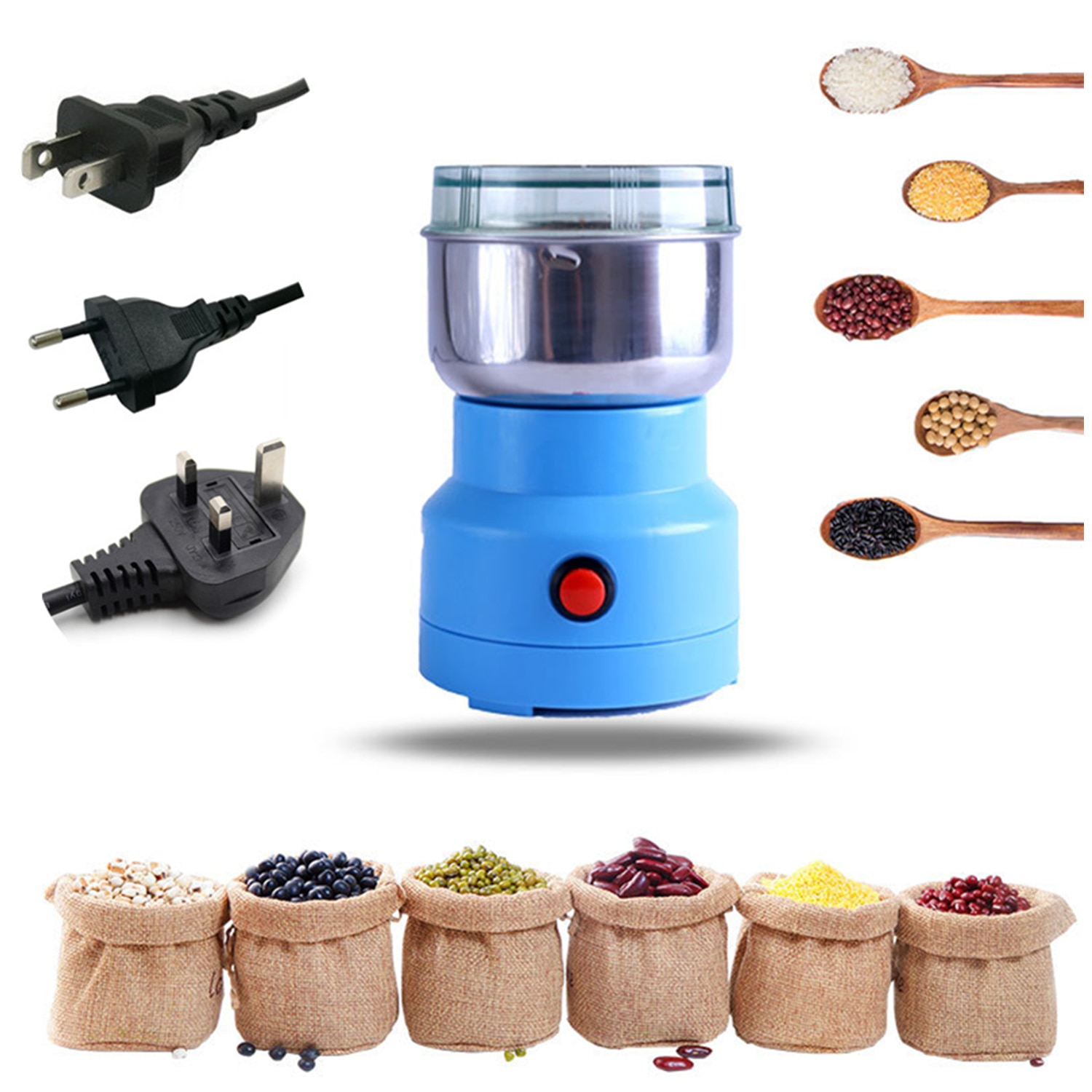 Behogar Electric Multifunction Smash Machine Coffee Grinder Pepper Spice Mill Pepper Spice Grinding Kitchen Tools EU/US/UK Plug