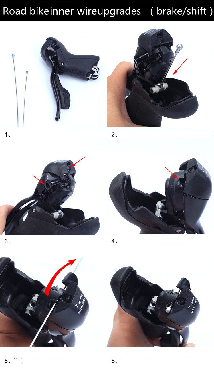 Jeu de câbles intérieurs pour dérailleur avant galvanisé, 100 pièces, pour vélo de route