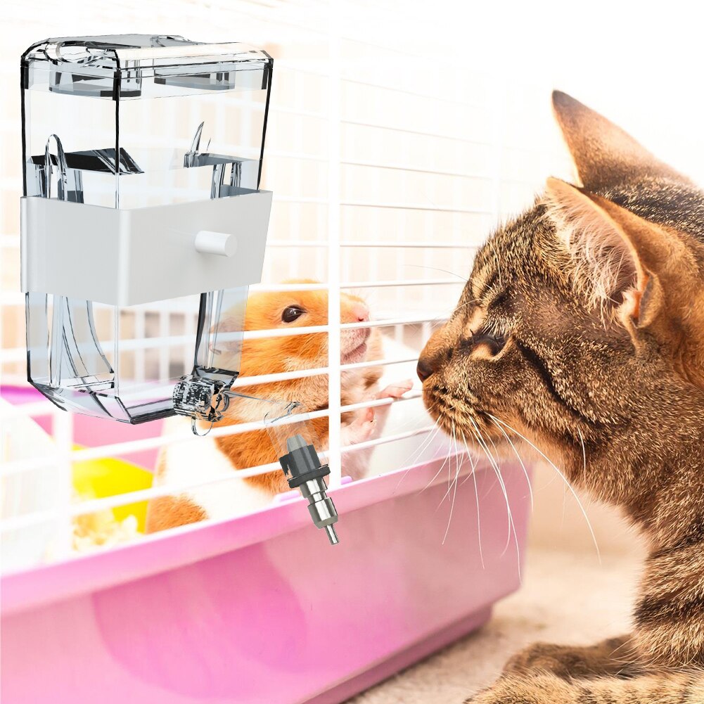 Loro hámster de plástico, fuente de agua, perilla de tornillo, boquilla inteligente, alimentador de agua, dispensador automático de agua, suministros para mascotas