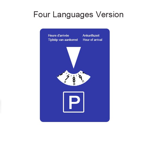 Car Parking time plate Time Display Disc Return Time Note Car Parking Time Sign Timer Clock: 4 languages Version