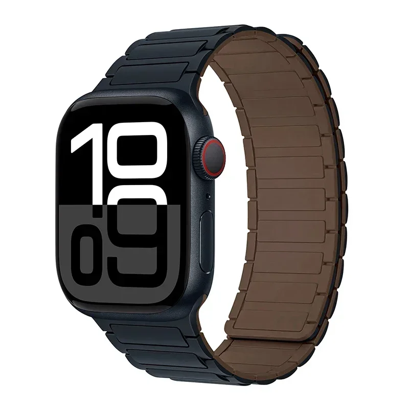 Magnetarmband für Apfel Uhr Band 45 mm 44 mm 40 mm 46 mm 41 mm 42 mm 38 Silikonarmband iWatch Serie 8 7 6 Se 9 10 Ultra 2 49 mm: SMOKEY mauve / 14mm
