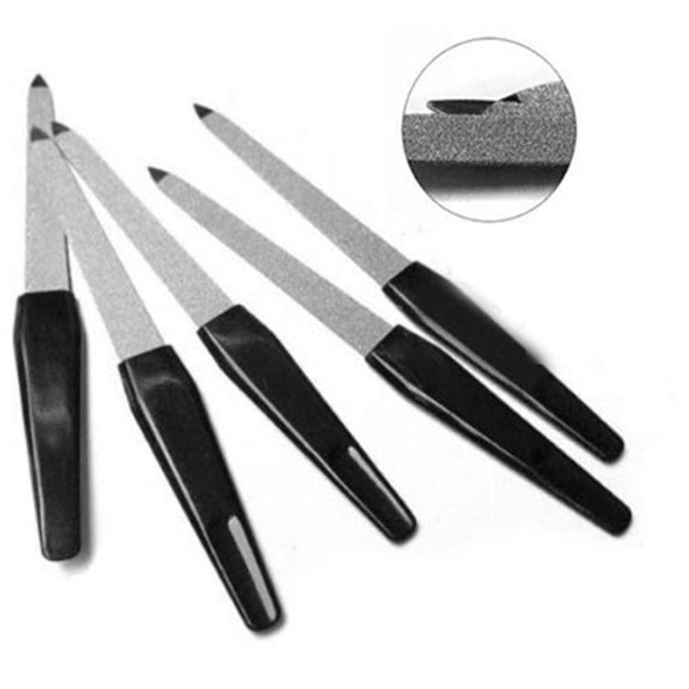 Juego de limas de Metal de doble cara para uñas, manicura con bordes fuertes, afilado, cuidado de uñas, belleza, pedicura, cuidado de los pies, 5 unids/set