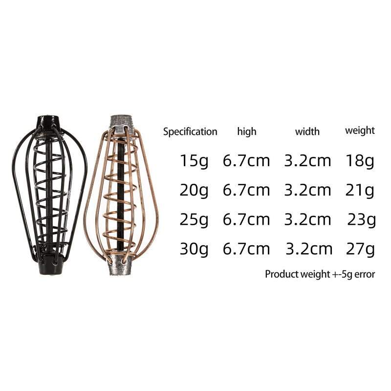 Spring Carp Fishing Sinker Feeder Fishing Method Baits Swim Wire Feeder 10 Piece