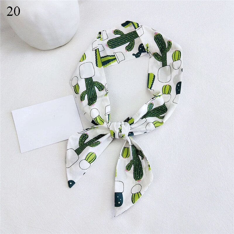 Fyrkantig halsduk dam siden hår märke små foulard sjalar och omslag dam kontorssjal blomtryck: 20