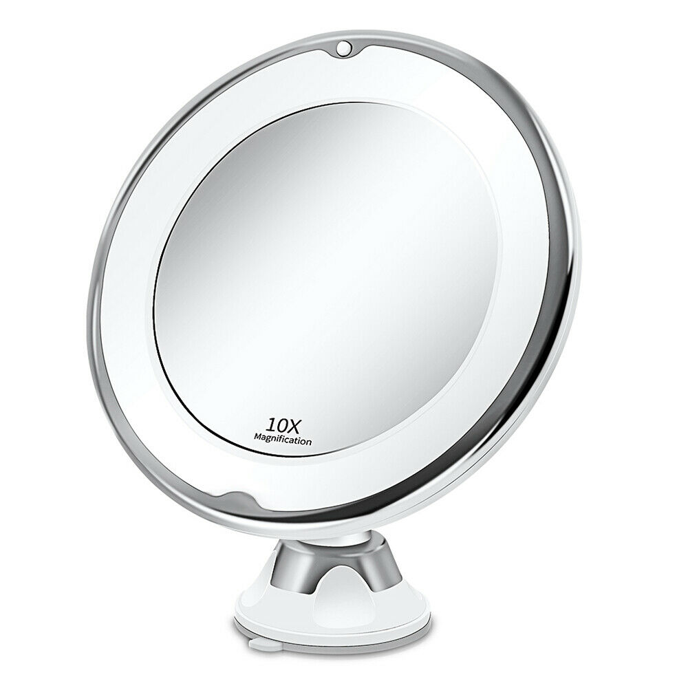 Led spejl makeup spejl lys forstørrelsesglas miroir grossissant 10x makeup spejle makeup spejl med led lys til badeværelse bruser