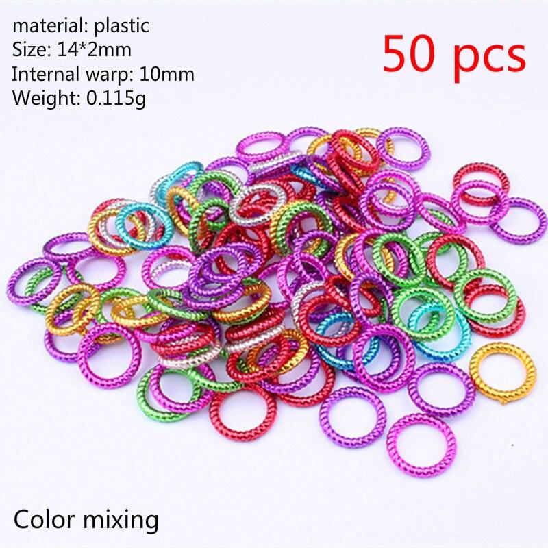 50 pièces/ensemble cheveux tresse perles pince à cheveux tresses breloques colorées Dreadlock anneau perles cheveux Braider outils de coiffure accessoires de cheveux