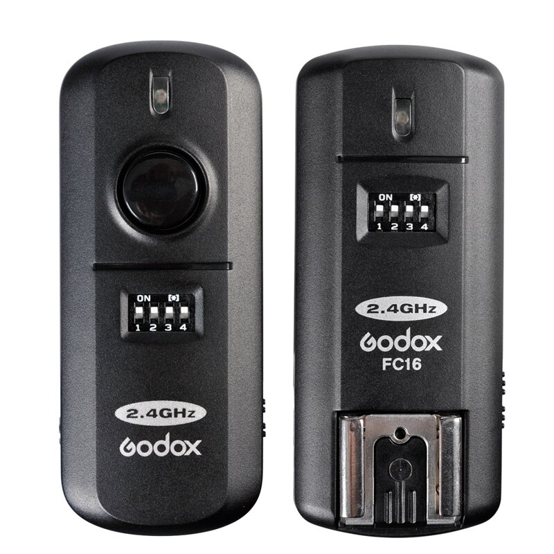 Godox FC-16 nadajnik + 2x odbiorniki 2.4G 16 kanałów bezprzewodowy pilot zdalnego Lampa błyskowa Speedlite Strobe spust zwolnienie migawki dla Nikon