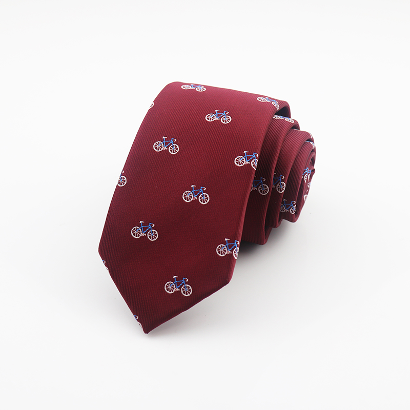 Corbata de Halloween de 6CM para hombre, corbatas estrechas de poliéster con calavera para bicicleta, corbatas azules marino informales, traje de , accesorios de Cuello de camisa: Castaño