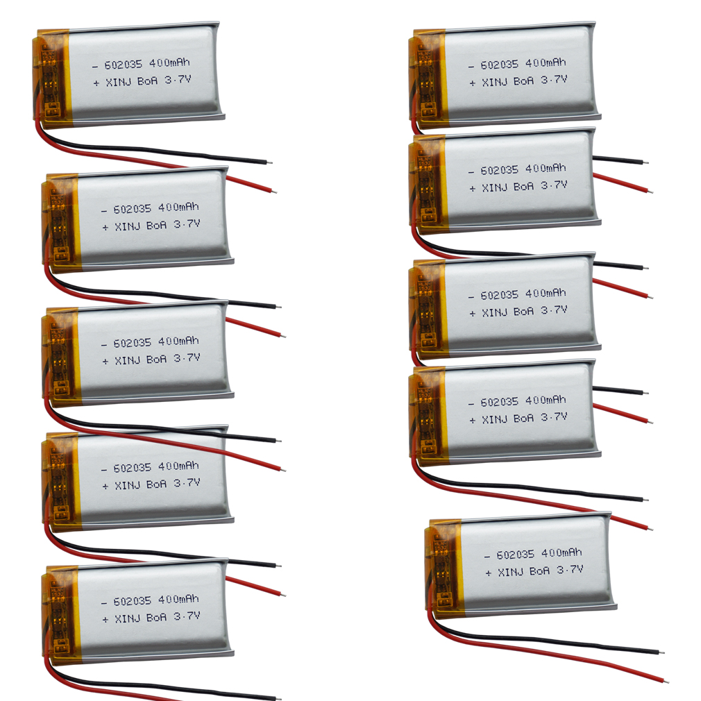 Akumulator litowo-polimerowy 3,7 V 400 mAh 1,48 Wh 602035 Li-ion do głośnika Bluetooth MP4 LED Light Rejestrator jazdy DashCam: Niebieski