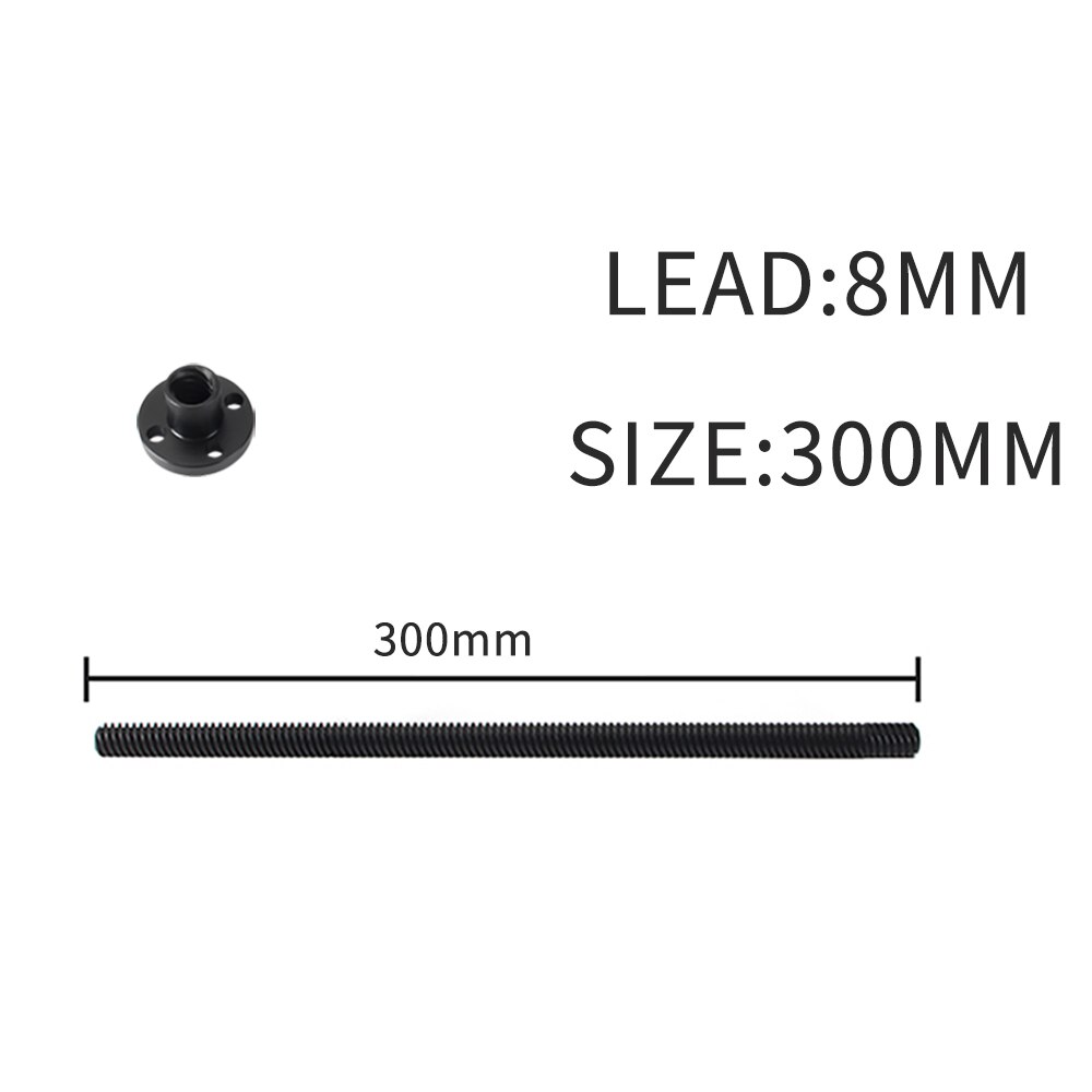 T8 PTFE Teflonto Lead Screw 2mm/8mm With POM Nut For Ender3 Ender3 pro Ender3 V2 Ender5 Sidewinder X1 VORON 3D Printer Parts: Lead 8MM 300