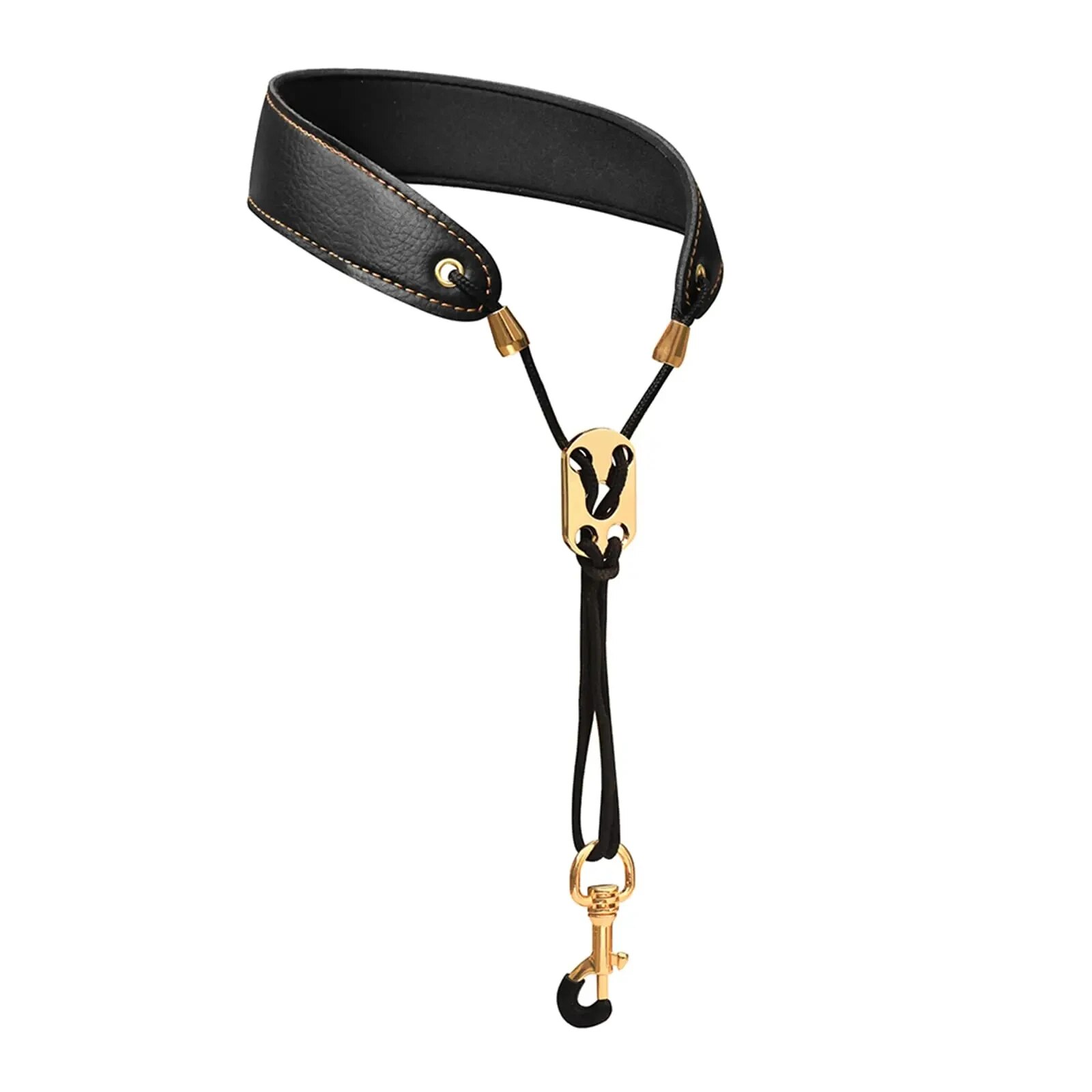 Miwayer Sax Nek Riem Professionele Saxofoon Harnas Lederen Gewatteerde Zachte Hals Sling Voor Bariton Alt Tenor Sopraan Bariton: Black