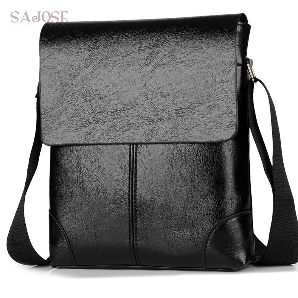 Bolso cruzado para hombre, bandolera de cuero, Casual, de negocios, para hombre, bolsos de mensajero Vintage, Bolso Negro de ,