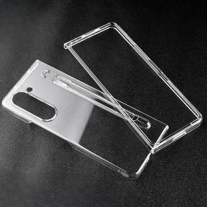 Gjennomsiktig deksel til samsung galaxy z fold 6 5 pc, støtsikkert deksel, sammenleggbart med pennespor til samsung z fold 6/5, hardt deksel